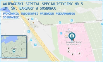 PRACOWNIA ENDOSKOPII PRZEWODU POKARMOWEGO - WOJEWÓDZKI SZPITAL SPECJALISTYCZNY NR 5 IM. ŚW. BARBARY W SOSNOWCU - UL. PLAC MEDYKÓW 1,  SOSNOWIEC