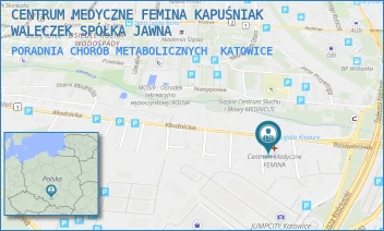PORADNIA CHORÓB METABOLICZNYCH - CENTRUM MEDYCZNE FEMINA KAPUŚNIAK WALECZEK SPÓŁKA JAWNA - UL. KŁODNICKA 23,  KATOWICE