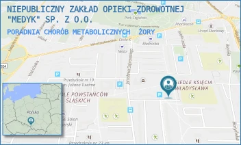 PORADNIA CHORÓB METABOLICZNYCH - NIEPUBLICZNY ZAKŁAD OPIEKI ZDROWOTNEJ "MEDYK" SP. Z O.O. - UL. KS.WŁADYSŁAWA 27,  ŻORY
