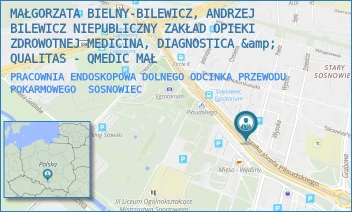 PRACOWNIA ENDOSKOPOWA DOLNEGO ODCINKA PRZEWODU POKARMOWEGO - MAŁGORZATA BIELNY-BILEWICZ, ANDRZEJ BILEWICZ NIEPUBLICZNY ZAKŁAD OPIEKI ZDROWOTNEJ MEDICINA, DIAGNOSTICA &amp; QUALITAS - QMEDIC MAŁ - UL. MARSZ. JÓZEFA PIŁSUDSKIEGO 41,  SOSNOWIEC