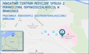 PRACOWNIA ENDOSKOPII GASTROENTEROLOGICZNEJ - POWIATOWE CENTRUM MEDYCZNE SPÓŁKA Z OGRANICZONĄ ODPOWIEDZIALNOŚCIĄ W BRANIEWIE - MONIUSZKI 13,  BRANIEWO