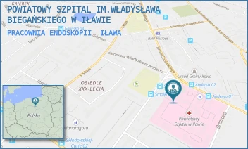 PRACOWNIA ENDOSKOPII - POWIATOWY SZPITAL IM.WŁADYSŁAWA BIEGAŃSKIEGO W IŁAWIE - GEN. WŁADYSŁAWA ANDERSA 3,  IŁAWA
