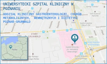 ODDZIAŁ KLINICZNY GASTROENTEROLOGII, CHORÓB METABOLICZNYCH,  WEWNĘTRZNYCH I DIETETYKI - UNIWERSYTECKI SZPITAL KLINICZNY W POZNANIU - PRZYBYSZEWSKIEGO 49,  POZNAŃ-GRUNWALD