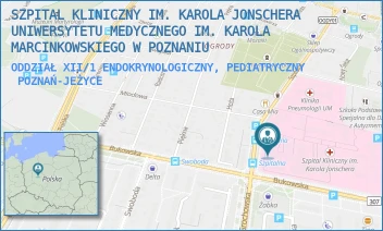 ODDZIAŁ XII/1 ENDOKRYNOLOGICZNY, PEDIATRYCZNY - SZPITAL KLINICZNY IM. KAROLA JONSCHERA UNIWERSYTETU MEDYCZNEGO IM. KAROLA MARCINKOWSKIEGO W POZNANIU - SZPITALNA 27/33,  POZNAŃ-JEŻYCE