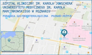 PORADNIA GASTROENTEROLOGICZNA - SZPITAL KLINICZNY IM. KAROLA JONSCHERA UNIWERSYTETU MEDYCZNEGO IM. KAROLA MARCINKOWSKIEGO W POZNANIU - SZPITALNA 27/33,  POZNAŃ-JEŻYCE