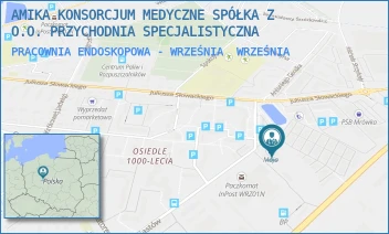 PRACOWNIA ENDOSKOPOWA - WRZEŚNIA - AMIKA KONSORCJUM MEDYCZNE SPÓŁKA Z O.O. PRZYCHODNIA SPECJALISTYCZNA - PIASTÓW 16,  WRZEŚNIA