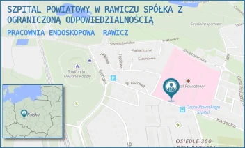 PRACOWNIA ENDOSKOPOWA - SZPITAL POWIATOWY W RAWICZU SPÓŁKA Z OGRANICZONĄ ODPOWIEDZIALNOŚCIĄ - GEN. GROTA ROWECKIEGO 6,  RAWICZ