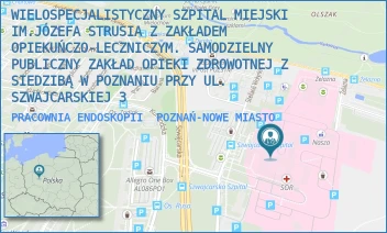 PRACOWNIA ENDOSKOPII - WIELOSPECJALISTYCZNY SZPITAL MIEJSKI IM.JÓZEFA STRUSIA Z ZAKŁADEM OPIEKUŃCZO-LECZNICZYM. SAMODZIELNY PUBLICZNY ZAKŁAD OPIEKI ZDROWOTNEJ Z SIEDZIBĄ W POZNANIU PRZY UL. SZWAJCARSKIEJ 3 - SZWAJCARSKA 3,  POZNAŃ-NOWE MIASTO