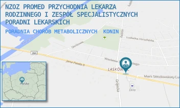 PORADNIA CHORÓB METABOLICZNYCH - NZOZ PROMED PRZYCHODNIA LEKARZA RODZINNEGO I ZESPÓŁ SPECJALISTYCZNYCH PORADNI LEKARSKICH - JANA PAWŁA II 65A,  KONIN