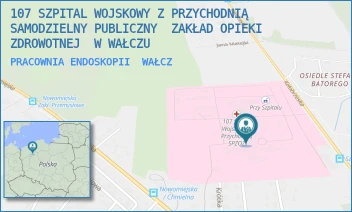 PRACOWNIA ENDOSKOPII - 107 SZPITAL WOJSKOWY Z PRZYCHODNIĄ SAMODZIELNY PUBLICZNY  ZAKŁAD OPIEKI ZDROWOTNEJ  W WAŁCZU - KOŁOBRZESKA 44,  WAŁCZ