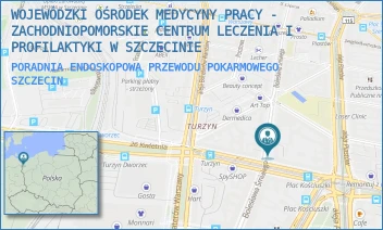 PORADNIA ENDOSKOPOWA PRZEWODU POKARMOWEGO - WOJEWÓDZKI OŚRODEK MEDYCYNY PRACY - ZACHODNIOPOMORSKIE CENTRUM LECZENIA I PROFILAKTYKI W SZCZECINIE - BOLESŁAWA ŚMIAŁEGO 33,  SZCZECIN